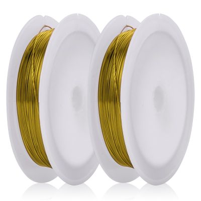 MEGAVOW Craft Wire 0.4mm x 10m, Jewelry Wire for Bracelets, Floral Wire, DIY Decor Wire, Gold