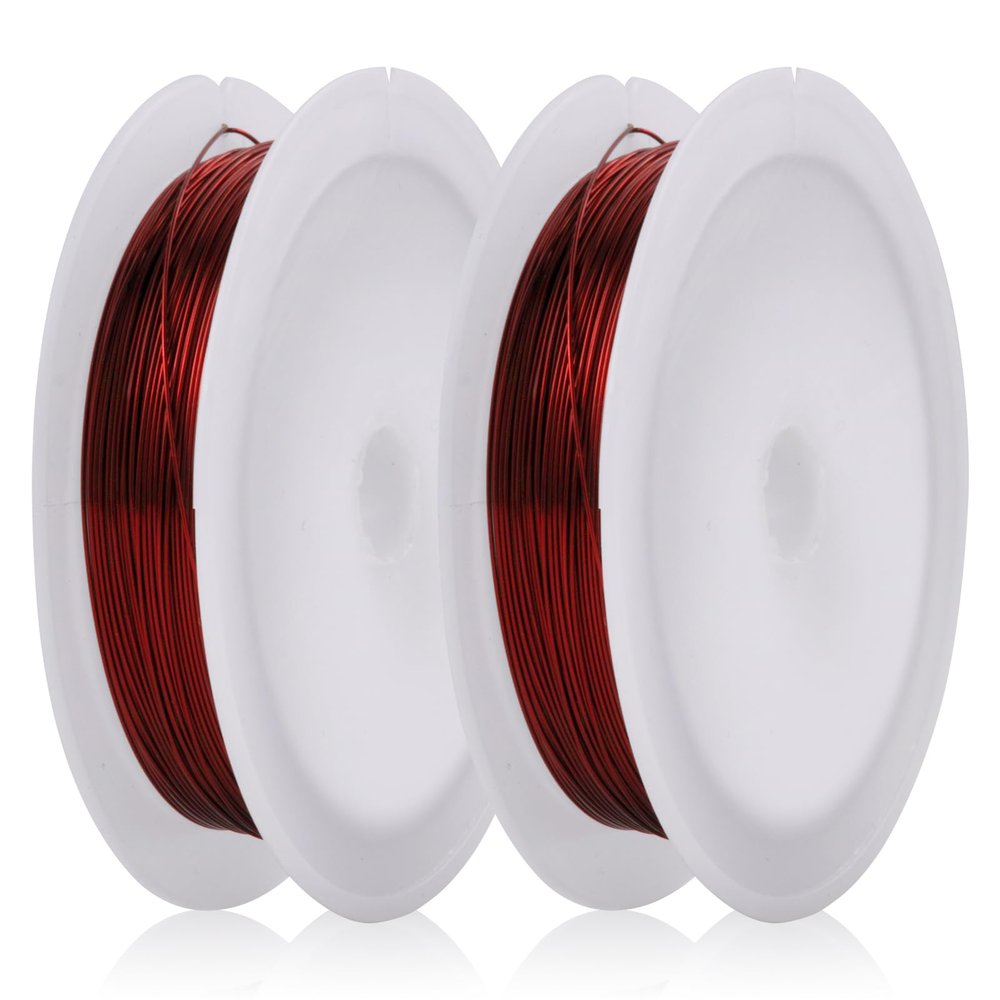 MEGAVOW Craft Wire 0.4mm x 10m, Jewelry Wire for Bracelets, Floral Wire, DIY Decor Wire, Red