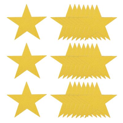QUARKZMAN 50-Piece Gold Glitter Star Cutouts, 6 in