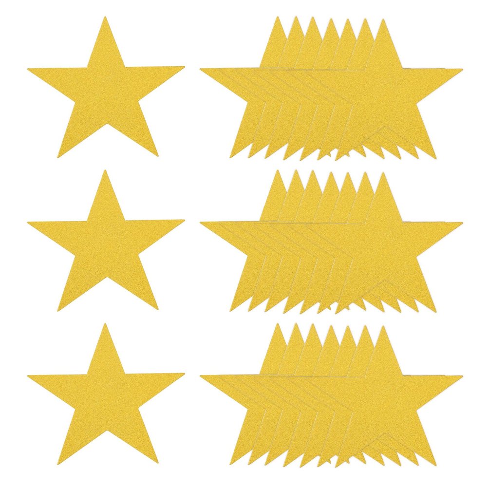 QUARKZMAN 50-Piece Gold Glitter Star Cutouts, 6 in