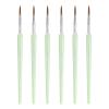 QUARKZMAN 6-Piece Detail Brush Set 17mm Nylon Tip for Watercolor & Acrylic Painting (4#), Green view 1