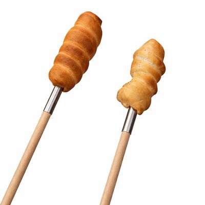 Firehard 2 x Bread-on-a-Stick Skewers, Beechwood, 100 cm, with Stainless Steel Tube