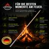 Firehard 2 x Bread-on-a-Stick Skewers, Beechwood, 100 cm, with Stainless Steel Tube view 3