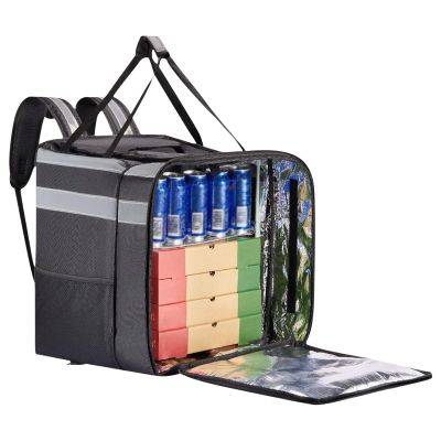 Pizza Delivery Bag for Takeout, Reusable Insulated Food Carrier