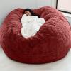 Oversized Round Plush Bean Bag Cover for Adults view 1