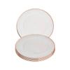Premium 13-Inch Clear Glass Charger Plates with Rose Gold Rim, 16-Piece Set view 1