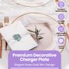 Premium 13-Inch Clear Glass Charger Plates with Rose Gold Rim, 16-Piece Set view 3