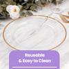 Premium 13-Inch Clear Glass Charger Plates with Rose Gold Rim, 16-Piece Set view 4
