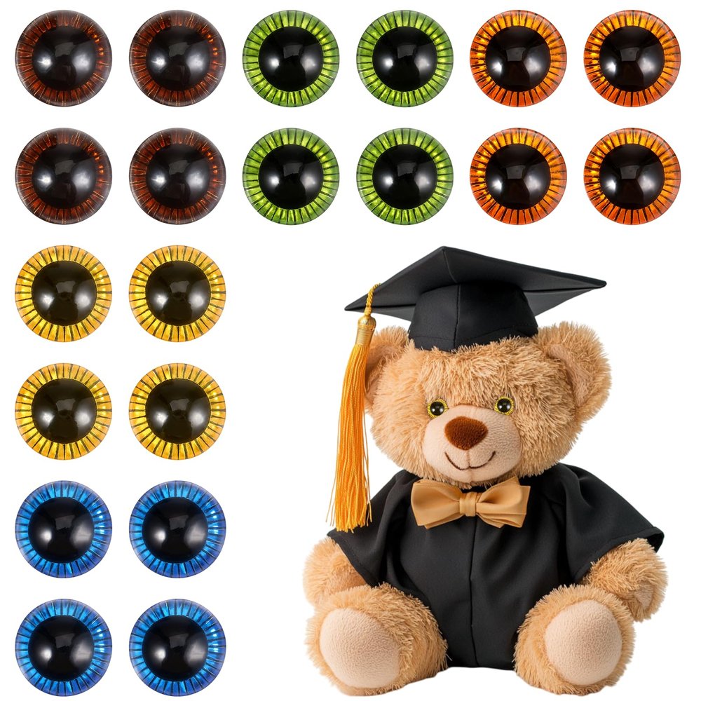 JIYIN 20 Pack 15mm Safety Eyes for Amigurumi