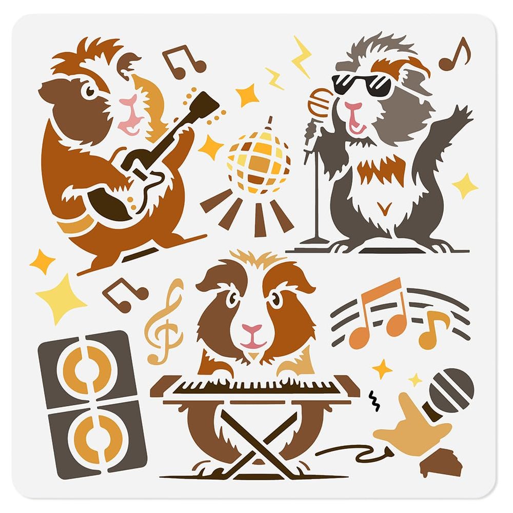 Guinea Pig Rock Group Stencil