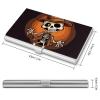 Metal Business Card Holder, Funny Skeleton Design, Slim Card Organizer, 3.7 × 2.2 view 2