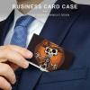 Metal Business Card Holder, Funny Skeleton Design, Slim Card Organizer, 3.7 × 2.2 view 3