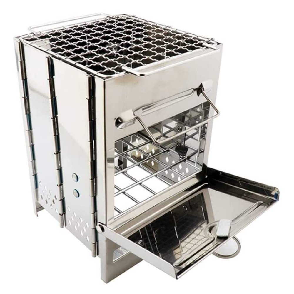 DRFGNF Foldable Stainless Steel Outdoor Charcoal Grill