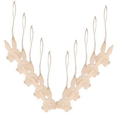 BESTonZON 10-Piece Wooden Bunny Shapes