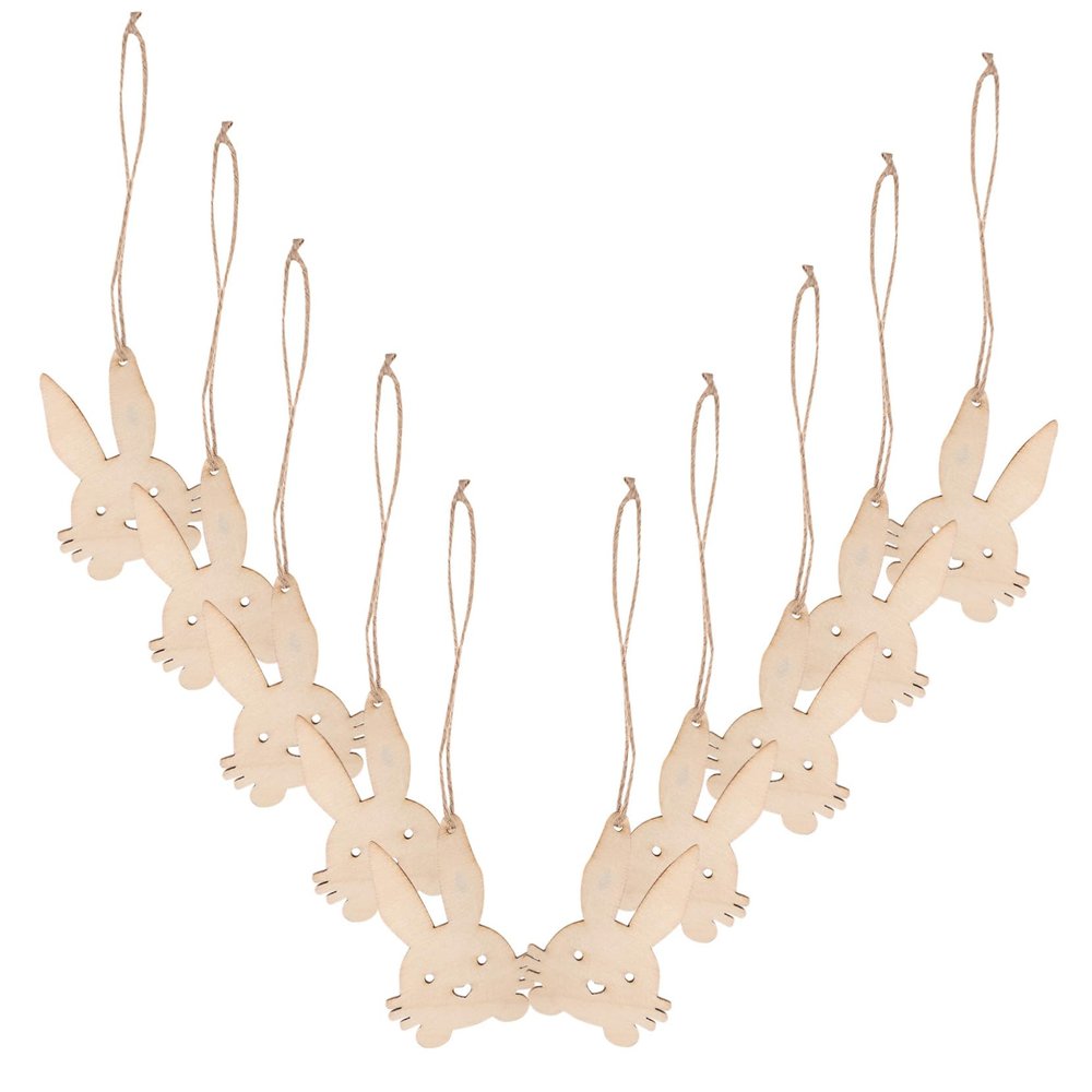 BESTonZON 10-Piece Wooden Bunny Shapes