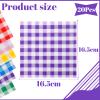 20 Purple Checkered Napkins, 33 x 33 cm view 2