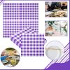 20 Purple Checkered Napkins, 33 x 33 cm view 3