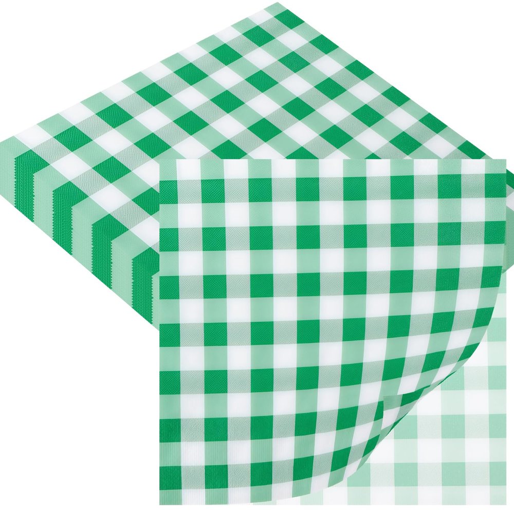 20 Green Checkered Napkins, 33 x 33 cm