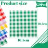 20 Green Checkered Napkins, 33 x 33 cm view 2