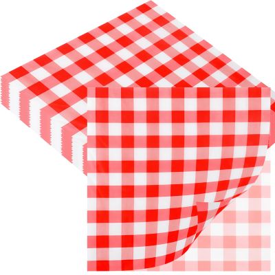 20 Red Checkered Napkins, 33 x 33 cm