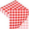 20 Red Checkered Napkins, 33 x 33 cm view 1