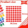 20 Red Checkered Napkins, 33 x 33 cm view 2
