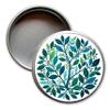 Small Round Metal Container with Green Leaves Design view 1