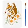 FINGERINSPIRE Cat Stencil with Brush view 1