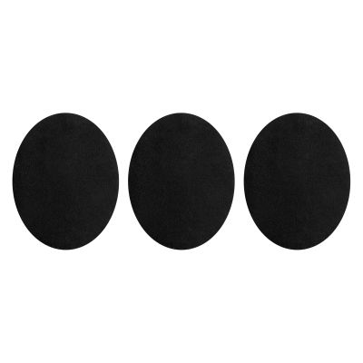 QUARKZMAN Iron-On Patches, 3 Pieces, 140x110mm - Black