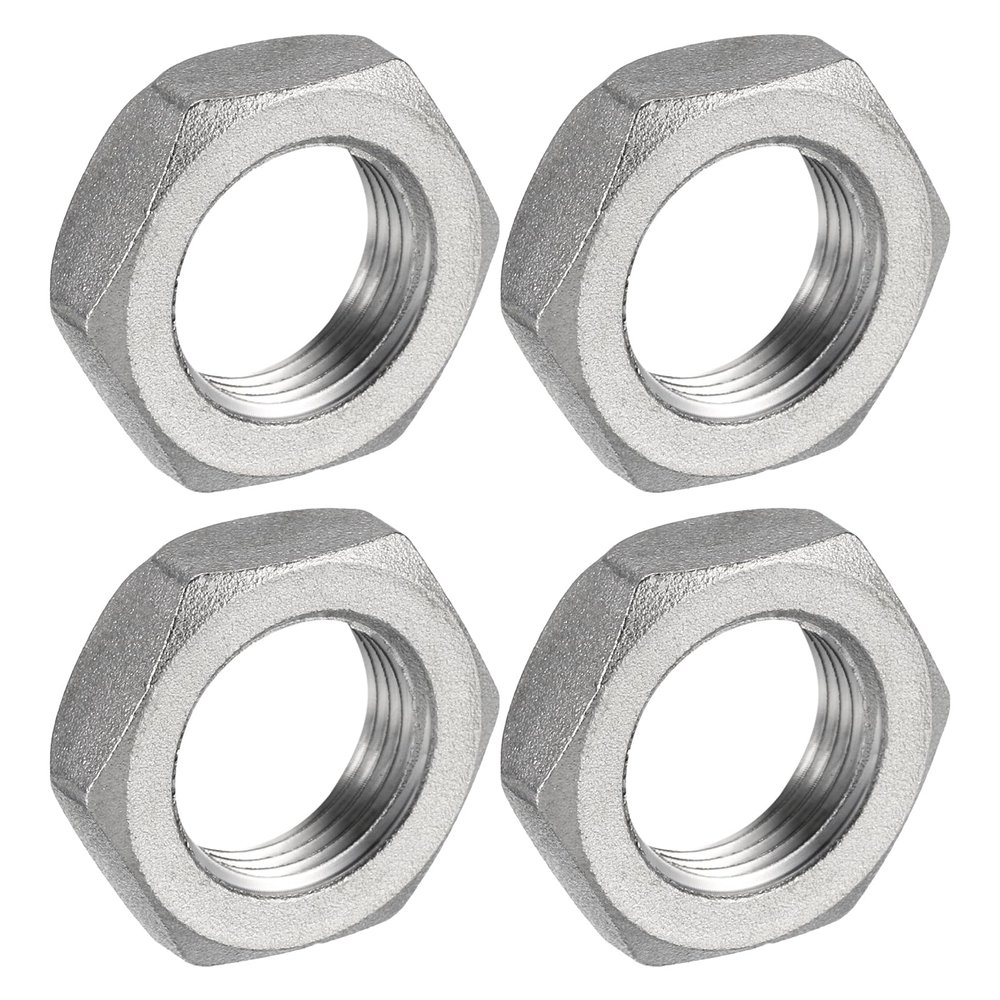 QUARKZMAN 4-Pack Locknuts, DN10 PT 3/8" Female Thread, 304 Stainless Steel Hex Pipe Nuts