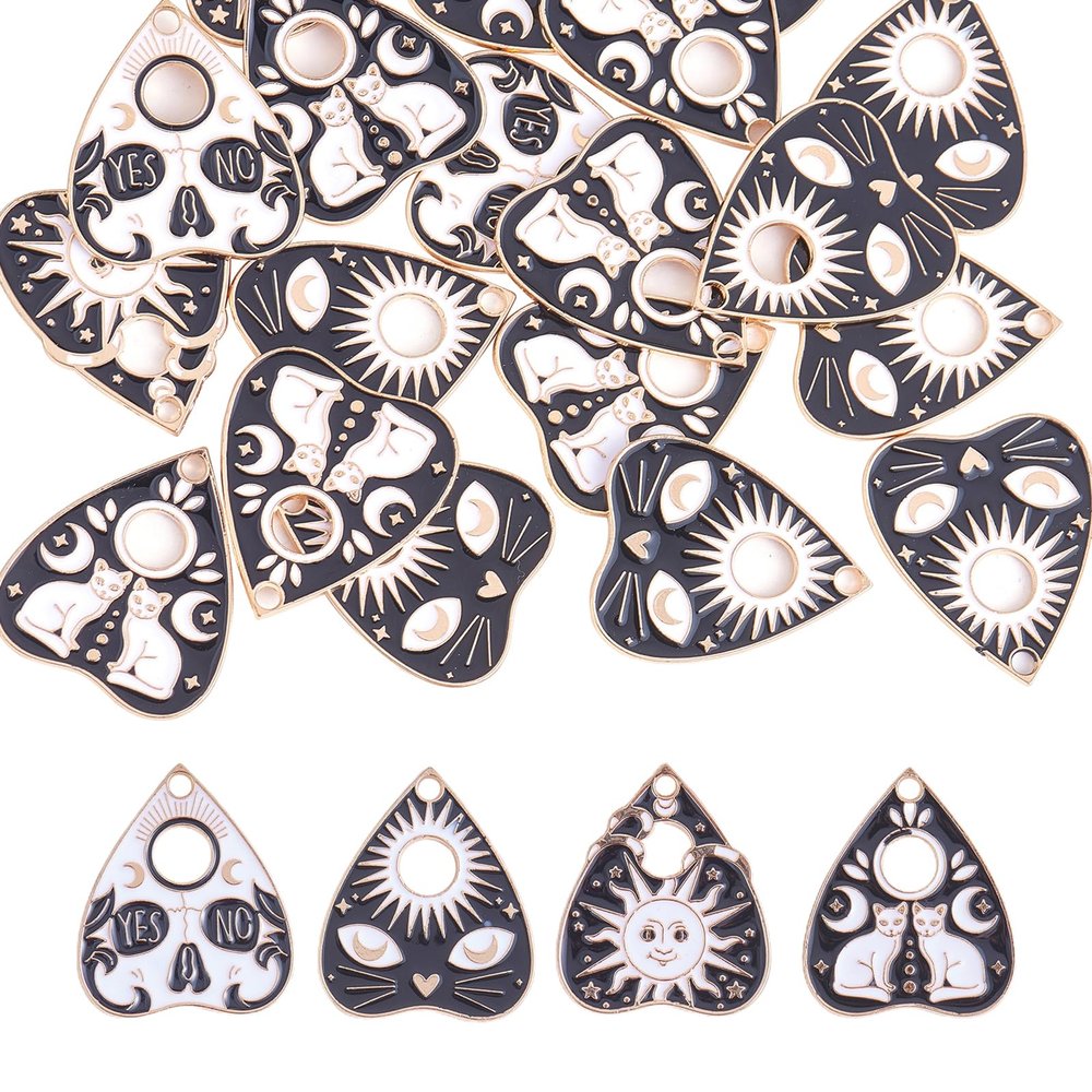 LEGENTLISUR 20 Pack Black Heart Charms