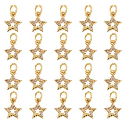 20 Pack 18K Gold-Plated Star Charms