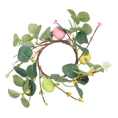 Gatuida Easter Candle Ring with Eucalyptus Imitation
