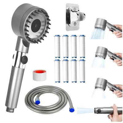 Filtered High-Pressure Handheld Showerhead, 4 Spray Modes