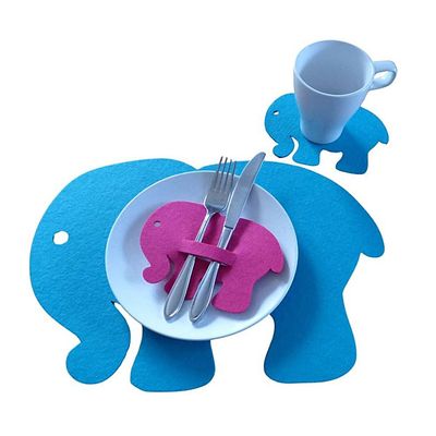 Felt Coaster Elephant, Color and Size Selection