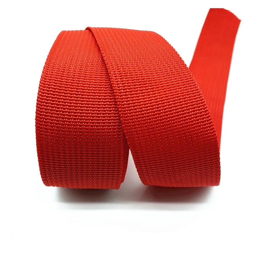 Nylon Webbing, Thick Cotton Webbing, 5 Yards, 38 mm Canvas Strap, Belt, Pet, Backpack and Sewing Webbing (Rosso)