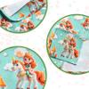 FILET - 3-Piece Cotton Breakfast Set for Kindergarten: Placemat, Napkin, and Napkin Holder, Made in Italy, Princess Green Design view 4