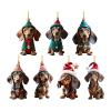 Cartoon Dachshund Christmas Ornament view 4