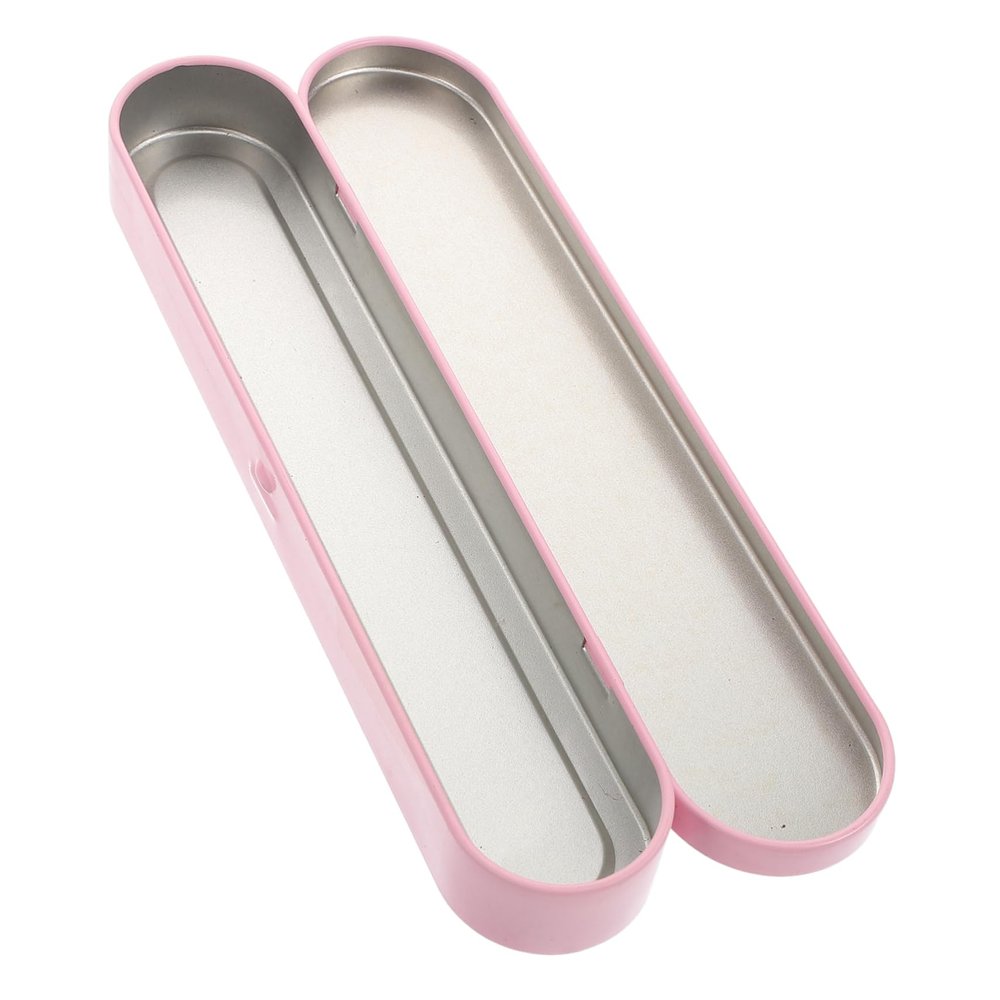 minkissy Portable Rectangular Metal Tin Box with Hinged Lid