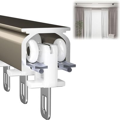 ININOSNP Aluminum Alloy Ceiling Track with Quiet Rollers, Champagne, 2 m/6.5 ft