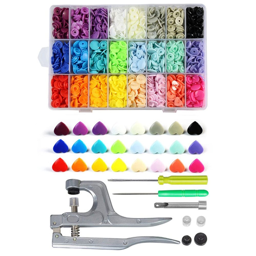 SGFBDZLK T5 Plastic Snap Buttons with Pliers, 360 Sets, Black (A360Sets)
