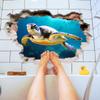 3D Sea Turtle Wall Decal, Ocean Theme, 62 x 45 cm, Underwater Scene view 2