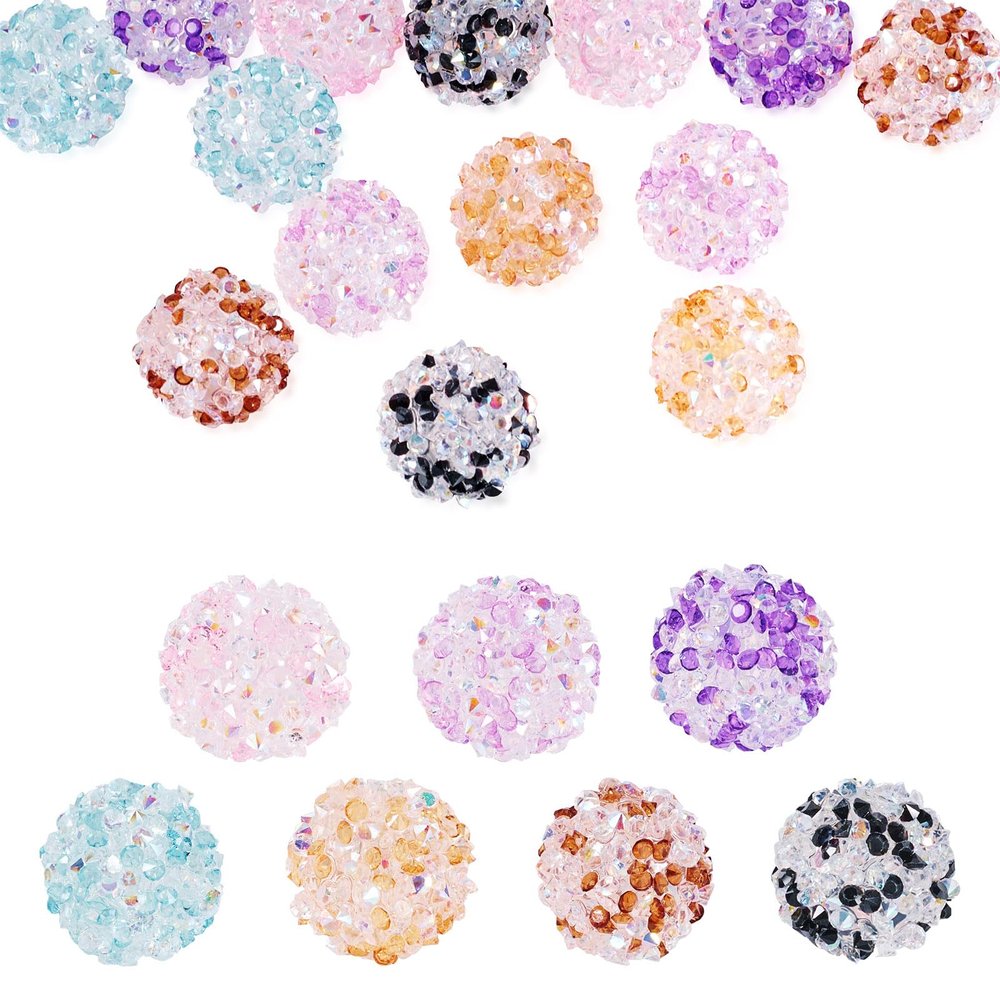 Boutigem 14 Pcs Acrylic Rhinestone Beads