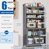 Freestanding 6-Tier Metal Microwave and Kitchen Storage Rack view 2