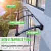 HBOOMOEM Transparent Curved Lean-To Door Canopy, Aluminum Alloy Brackets, 65 × 150 cm view 3