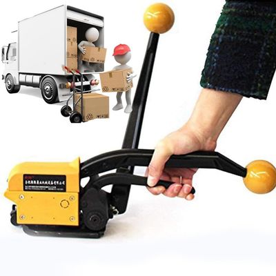 3-in-1 Steel Strapping Tool, Manual Buckle-Free Tensioner and Cutter for 13–19 mm Steel Strap