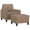 HEFZGDB Armchair with Footstool, Cappuccino Brown Faux Leather, 60 cm view 1