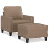 HEFZGDB Armchair with Footstool, Cappuccino Brown Faux Leather, 60 cm view 2