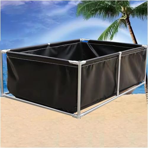 Above-Ground Aquarium Pool Pond with Drain Valve, 3 x 3 x 0.9 m, Black