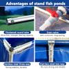 Above-Ground Aquarium Pool Pond with Drain Valve, 3 x 3 x 0.9 m, Black view 3
